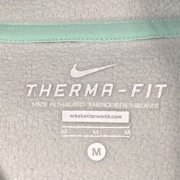 Nike Gray Green Hooded Sweatshirt Athletic Hooded Pockets Drawstring Size: M - Picture 12 of 15